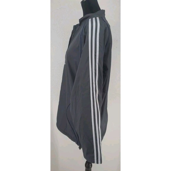 Adidas Reversible 1/4 Zip Long Sleeve Jacket Gray Blue Size Small - Picture 2 of 7